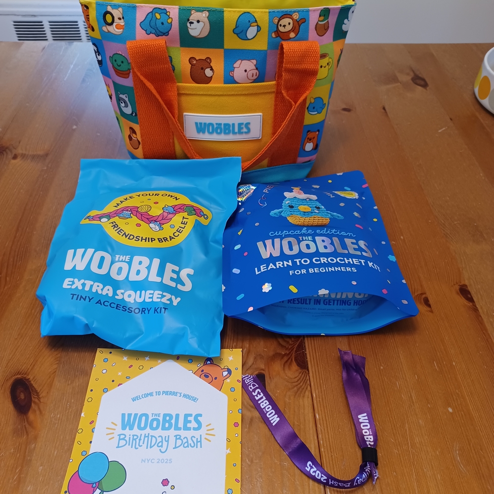 Wobbles 2025 NYC Birthday Bash Crochet Kit with Tote Bag